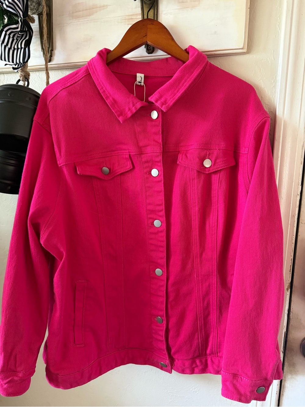 Uxcell Jean Jacket-Hot pink